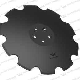 Talerz, uzębiony Z-10 fi 510 mocowanie 5/98 grubość 4 mm stal borowa prosta piasta, Waryński