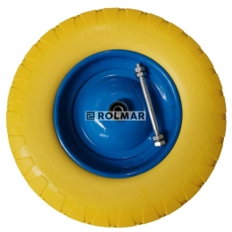 Koło do taczki elastyczne pełne 4.00-8 plus oś 12mm