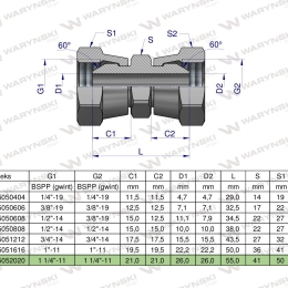 Złączka hydrauliczna calowa AA 1 1/4" BSP Waryński