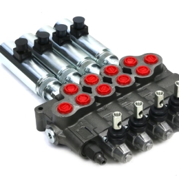 Rozdzielacz hydrauliczny (80 l/m) 4 sekc.ster. Ręczno elektryczne 12 DC