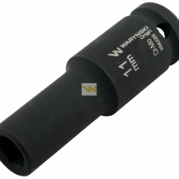 Nasadka udarowa sześciokątna długa 1/2". 11 mm. CrMo. DIN 3129. Waryński