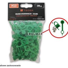 Zestaw osłonek smarowniczki M10 kolor zielony TEGER (sprzedawane po 100szt.)
