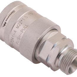 Szybkozłącze hydrauliczne gniazdo z eliminatorem ciśnienia M22x1.5 gwint zew. EURO PUSH-PULL (9100822G) (ISO 7241-A) Waryński