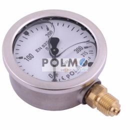 Manometr glicerynowy M63 0-315 bar dolne przyłącze G1/4" POLMO
