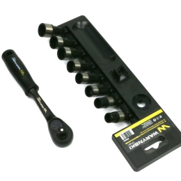 Zestaw L nasadek 3/8  10 11 12 13 14 15 16 17 mm z grzechotką Waryński