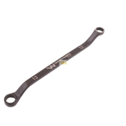 Klucz oczkowy odsadzony 12 x 13 mm. CrV standard ASME B107.9 Waryński