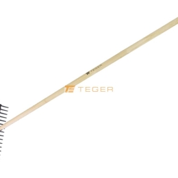 Grabie metalowe 16 zębne na drewnianym trzonku / TEGER