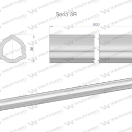 Rura wewnętrzna Seria 3R do wału 760 przegubowo-teleskopowego 36x4.5 mm 605 mm WARYŃSKI