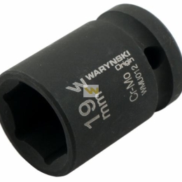 Nasadka udarowa sześciokątna 1/2". 19 mm. CrMo. DIN 3129. Waryński