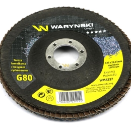 Tarcza do szlifierki 125 mm lamelkowa. cyrkonowa GR80 (sprzedawana po 10 szt.)  Waryński