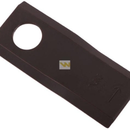 Nóż. nożyk kosiarka lewy 107x46x4mm otwór 21 WARYŃSKI ( sprzedawane po 25 )