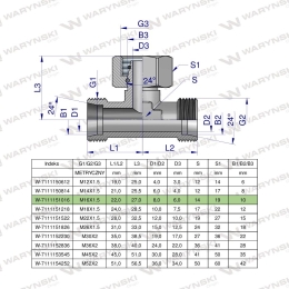 Trójnik hydrauliczny symetryczny metryczny BAB M16x1.5 10L (XEVT) Waryński ( sprzedawane po 5 )