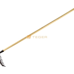 Grabie metalowe 18 zębne do kamienia na drewnianym trzonku - Extra strong / TEGER (pakowane po 5 szt)