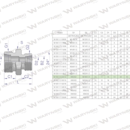 Złączka hydrauliczna redukcyjna metryczna BB M30x2 22L / M18x1.5 12L (XG) Waryński
