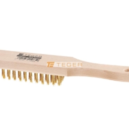 Szczotka druciana do rdzy PREMIUM - drut mosiądzowany / 4 rzędowa / TEGER