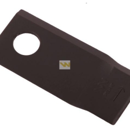 Nóż. nożyk kosiarka lewy 106x48x4mm otwór 19 zastosowanie 570445 Niemeyer WARYŃSKI ( sprzedawane po 25 )