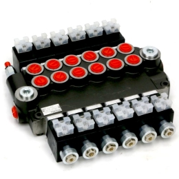 Rozdzielacz hydrauliczny 6-sekcyjny sterowany elektrycznie (12V) 80L