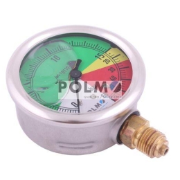 Manometr glicerynowy M63 0-15/60 bar gwint G1/4" dolne przyłącze. obudowa kwasoodporna. Opryskiwacz POLMO