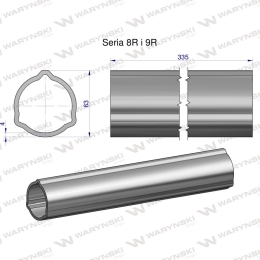 Rura zewnętrzna Seria 8R i 9R do wału 460 przegubowo-teleskopowego 63x4 mm 335 mm WARYŃSKI