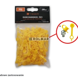 Zestaw osłonek smarowniczki M6 kolor żółty TEGER (sprzedawane po 100szt.)
