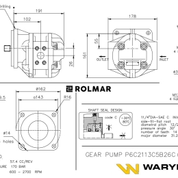 Pompa hydrauliczna P-029C P6C2113C5B26C P2C2113C5B26C Waryński