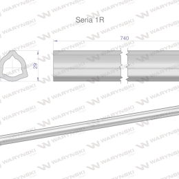 Rura wewnętrzna Seria 1R do wału 860 przegubowo-teleskopowego 29x4 mm 740 mm WARYŃSKI
