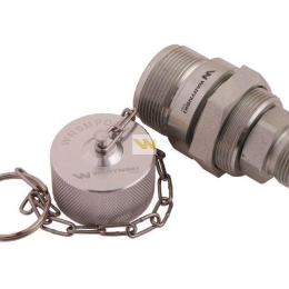 Komplet - zawór gniazdo M22x1.5 skręcane (50490020) z gwintowaną pokrywą/osłoną aluminiową Waryński