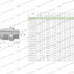 Przyłączka hydrauliczna BB 7/16"UNF (JIC) (JIC) x M10x1 (XGE) Waryński ( sprzedawane po 2 )