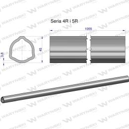 Rura wewnętrzna Seria 4R i 5R do wału 1210 przegubowo-teleskopowego 45x3.8 mm 1055 mm WARYŃSKI