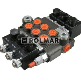 Rozdzielacz hydrauliczny trzysekcyjny sterowany elektrycznie 50L