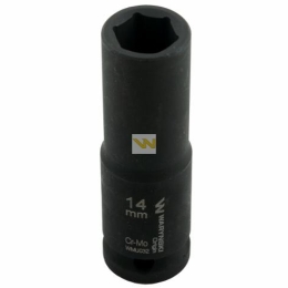 Nasadka udarowa sześciokątna długa 1/2". 14 mm. CrMo. DIN 3129. Waryński