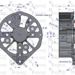 Tarcza pokrywa tylna alternatora EX257000 A120 Bizon EXPOM KWIDZYN eu