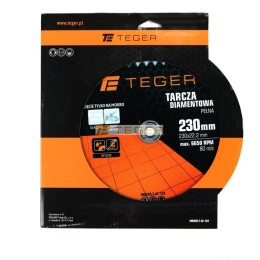 Tarcza diamentowa do cięcia na mokro pełna 230x25.4/22.23 mm TEGER
