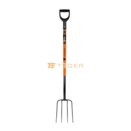 Widły gospodarcze 4-zębne na metalowym trzonku - Standard, (dł. 1250 mm), Teger