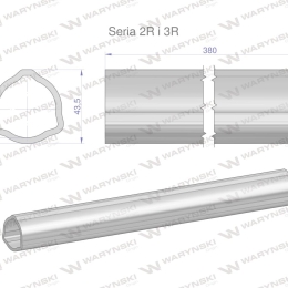 Rura zewnętrzna Seria 2R i 3R do wału 510 przegubowo-teleskopowego 43.5x3.4 mm 385 mm WARYŃSKI