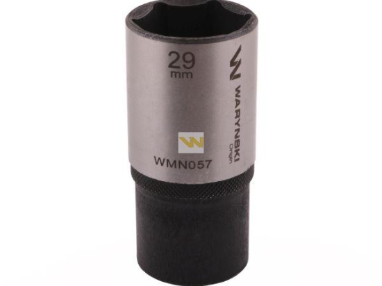 Nasadka sześciokątna 1/2". 29 mm. długa. CrV50BV30. DIN 3124. Waryński