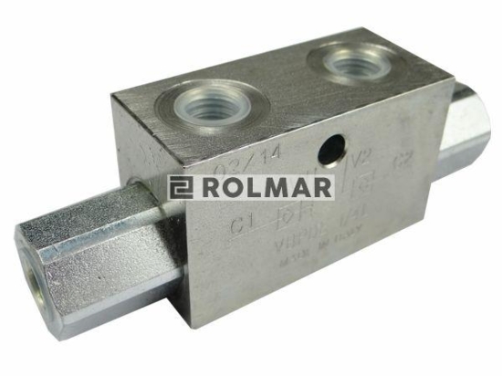 Zawór VBPDE 1/4"  - zwrotny bliźniaczy, sterowany (zamek hydrauliczny)