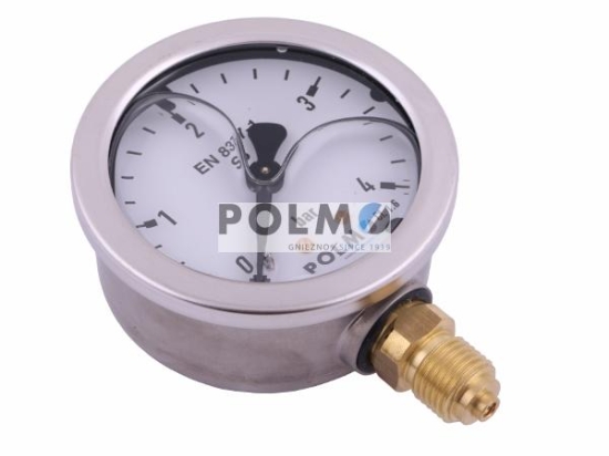 Manometr glicerynowy M63 0-4 bar dolne przyłącze G1/4" POLMO