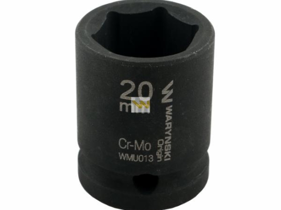 Nasadka udarowa sześciokątna 1/2". 20 mm. CrMo. DIN 3129. Waryński