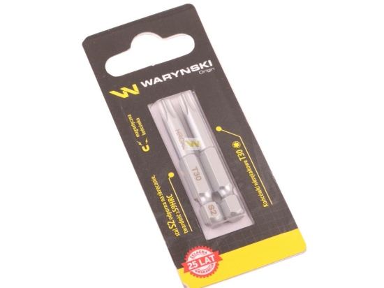 Końcówki wkrętakowe bity T30 50mm Waryński komplet w blistrze dwusztukowym