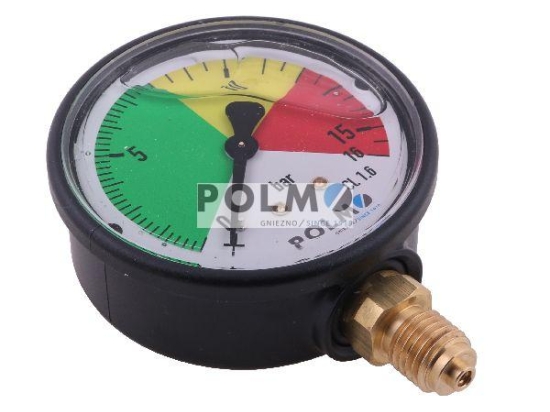Manometr glicerynowy M63 0-16 bar. gwint M12x1.5 dolne przyłącze. obudowa plastikowa. Opryskiwacz POLMO