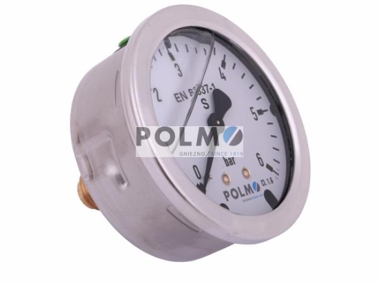 Manometr glicerynowy M63 0-6 bar tylne przyłącze G1/4" POLMO