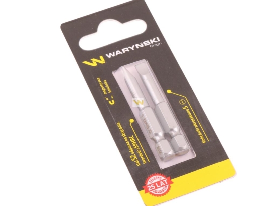 Końcówki wkrętakowe bity 5 50mm Waryński komplet w blistrze dwusztukowym
