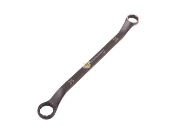Klucz oczkowy odsadzony 25 x 28 mm. CrV standard ASME B107.9 Waryński