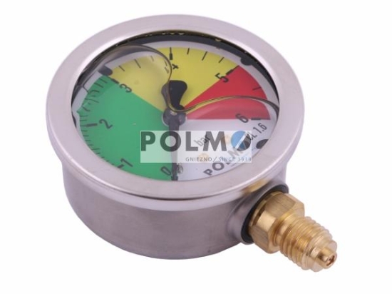 Manometr glicerynowy M63 0-6 bar gwint M12x1.5 dolne przyłącze. obudowa kwasoodporna. Opryskiwacz POLMO