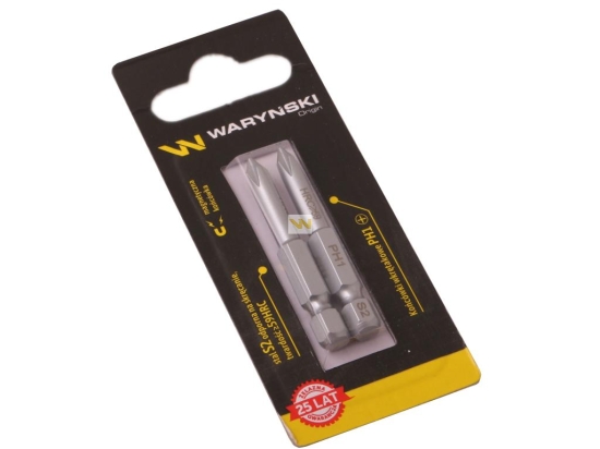 Końcówki wkrętakowe bity  PH1 50mm Waryński komplet w blistrze dwusztukowym