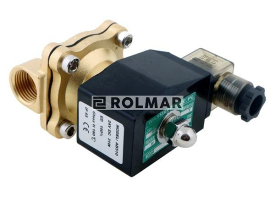 Elektrozawór 2N15 1/2" 24V DC NC (normalnie zamknięty) EPDM komplet z cewką i wtykiem