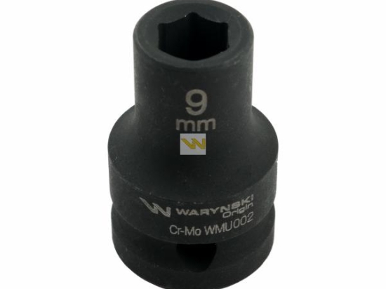 Nasadka udarowa sześciokątna 1/2". 9 mm. CrMo. DIN 3129. Waryński
