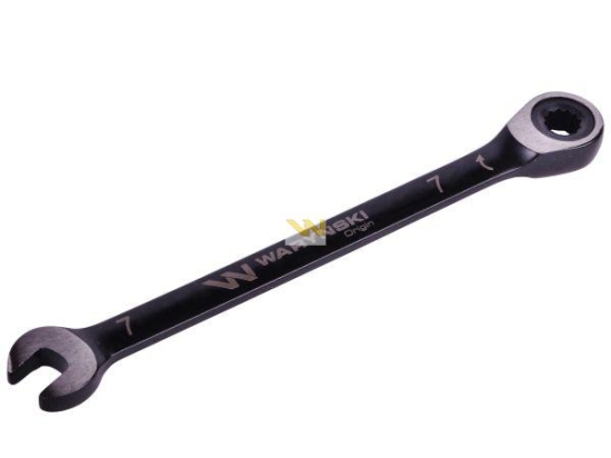 Klucz płasko-oczkowy 7 mm z grzechotką 72 zęby standard ASME B107-2010 Waryński