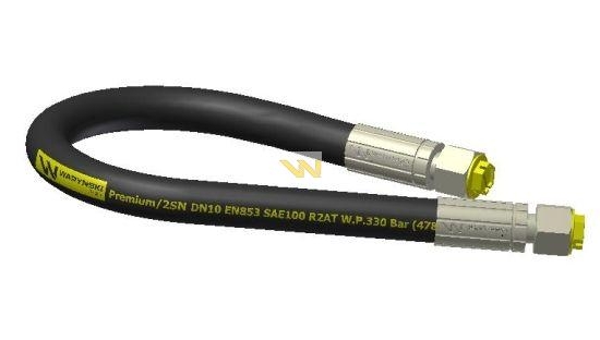 Przewód hydrauliczny 330 bar gwint M18x1.5 proste L-850mm DN10-2SN Tur (AA-10-850; P11P11) 33MPa Waryński